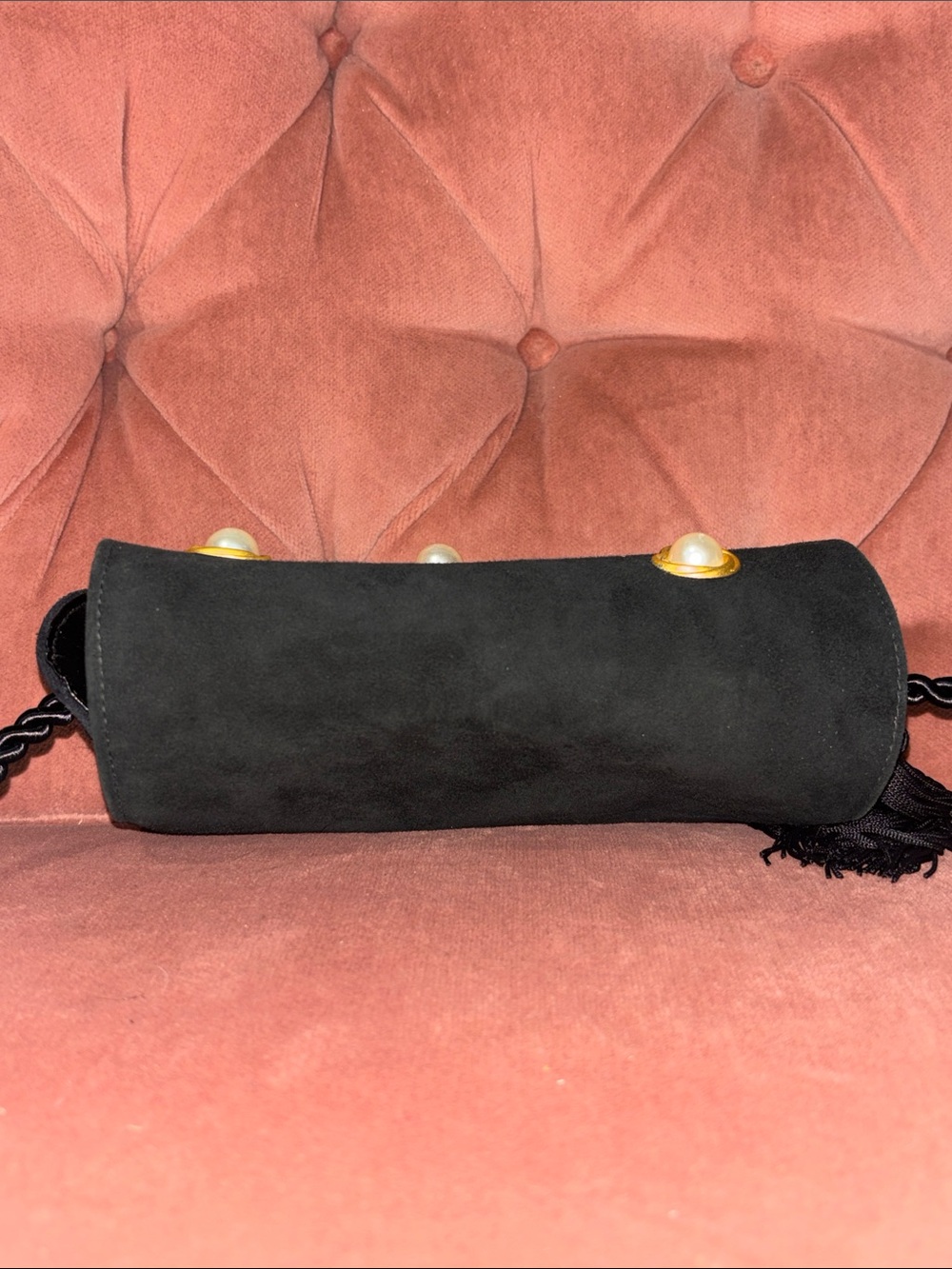 Vintage Susan Gail evening bag pearl detail small crossbody elegant timeless - Picture 5 of 15